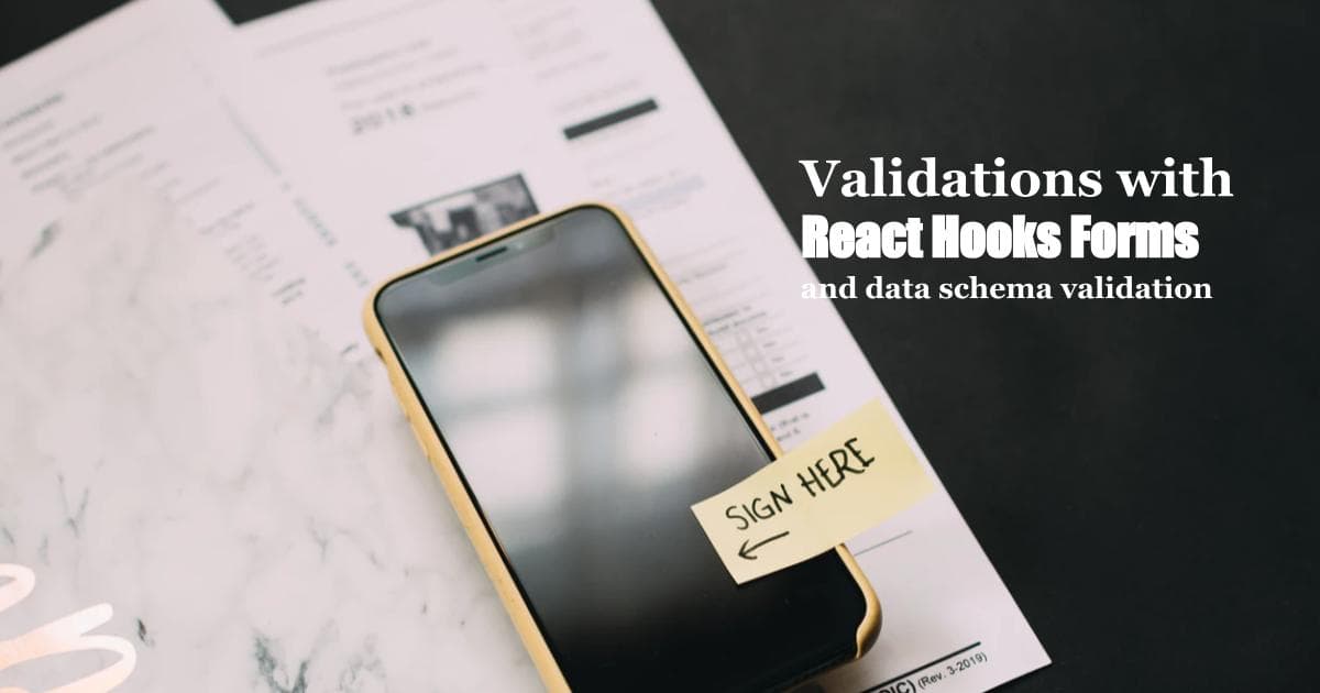 React hooks forms and data schema validation